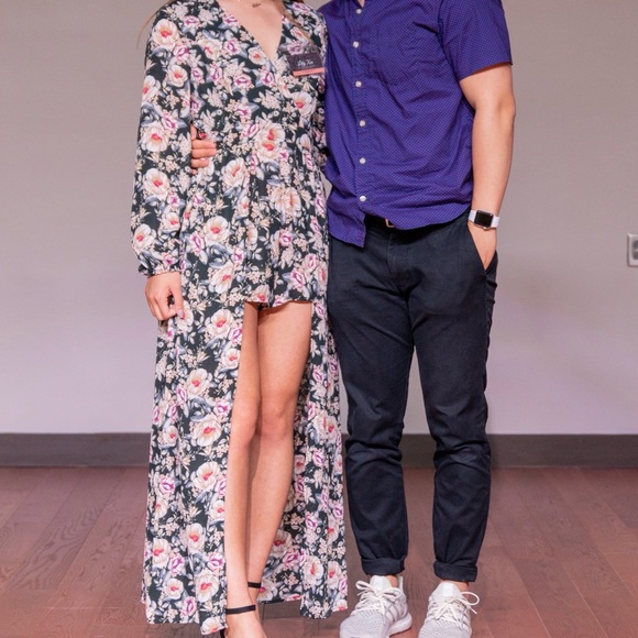 Altar’d State Floral High Low Maxi Romper - Picture 2 of 2